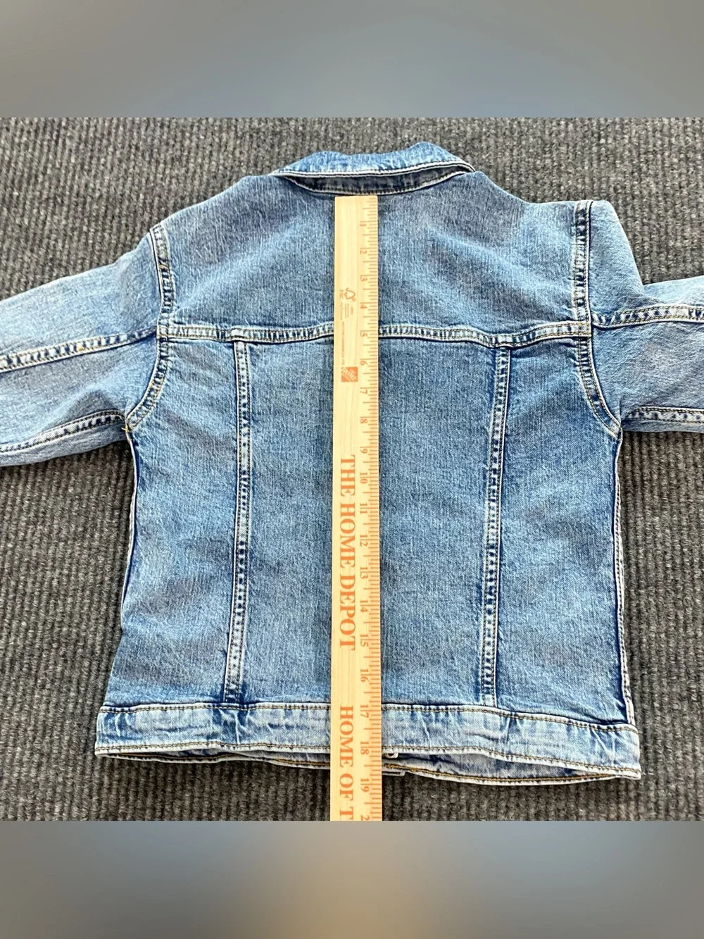 Art Class Denim Jacket Girls Size S 6/7 Blue Distressed Button Up Pockets
